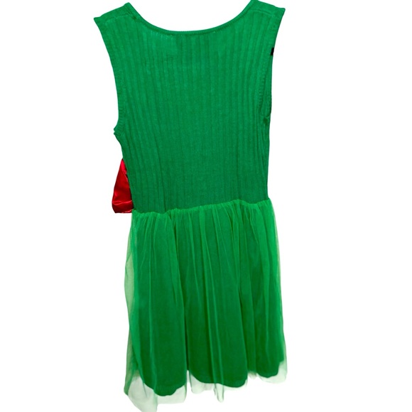 DEREK HEART Ugly Christmas Sweater Big Bow Jingle Bell Tulle Dress Size M - Picture 4 of 7